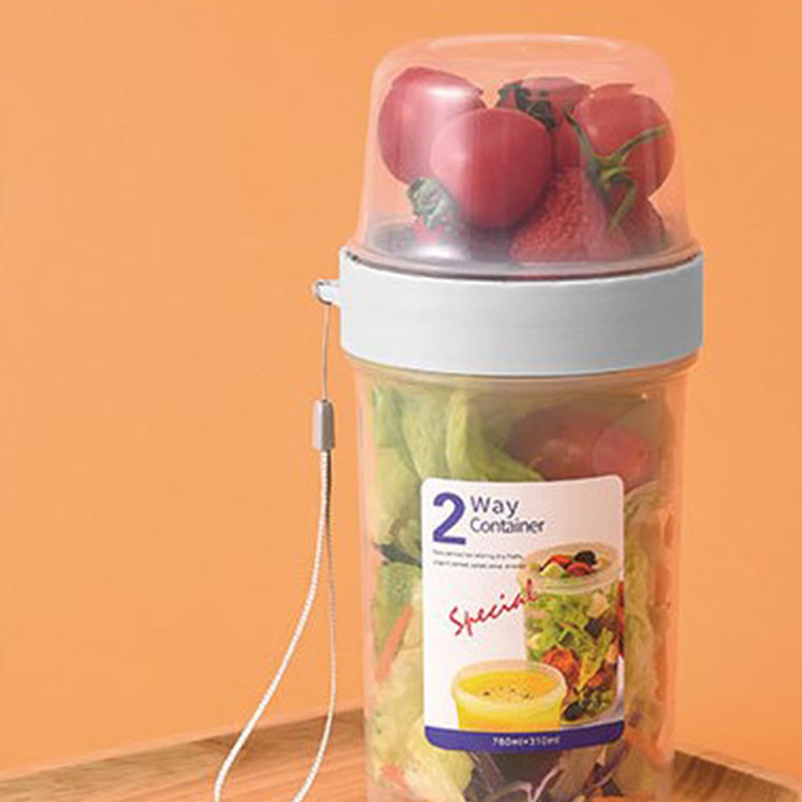 Portable Reusable Breakfast Cups with Lids - Double Layer Food Container for Yogurt, Cereal, Fruit, Milk & Oats | Ideal for On-The-Go Meals, Office Lunch, Picnics & Travel