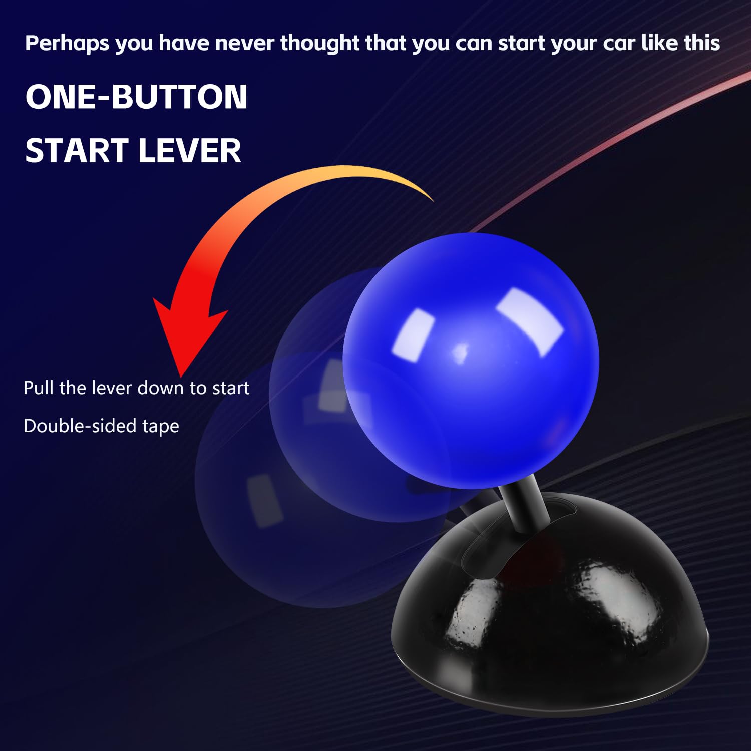Car Push Start Button - Metal Ball-Bar One-Touch Engine Starter (Blue) for Automotive Upgrade