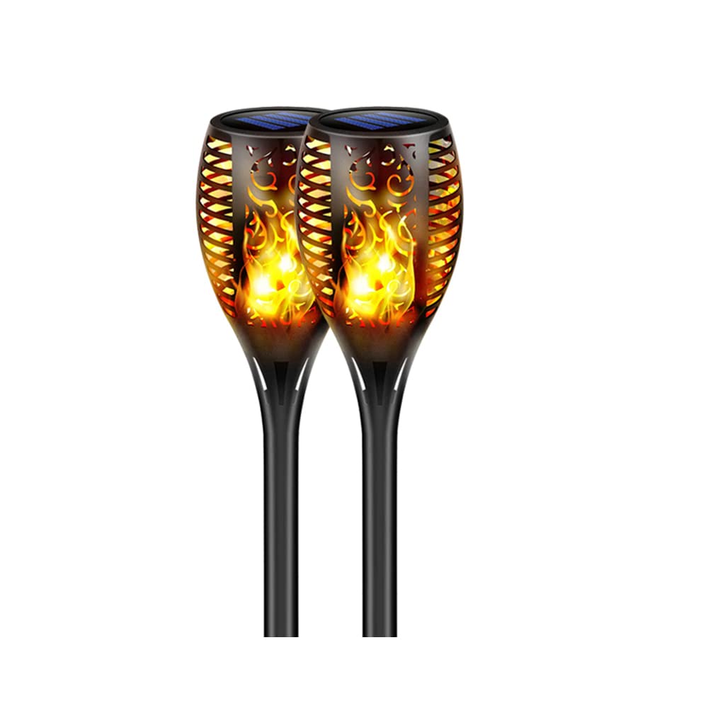 Solar LED Torch Lights Outdoor Waterproof - Flickering Flame Garden & Patio Lighting for Backyard, Pathway, Deck, Poolside Decor