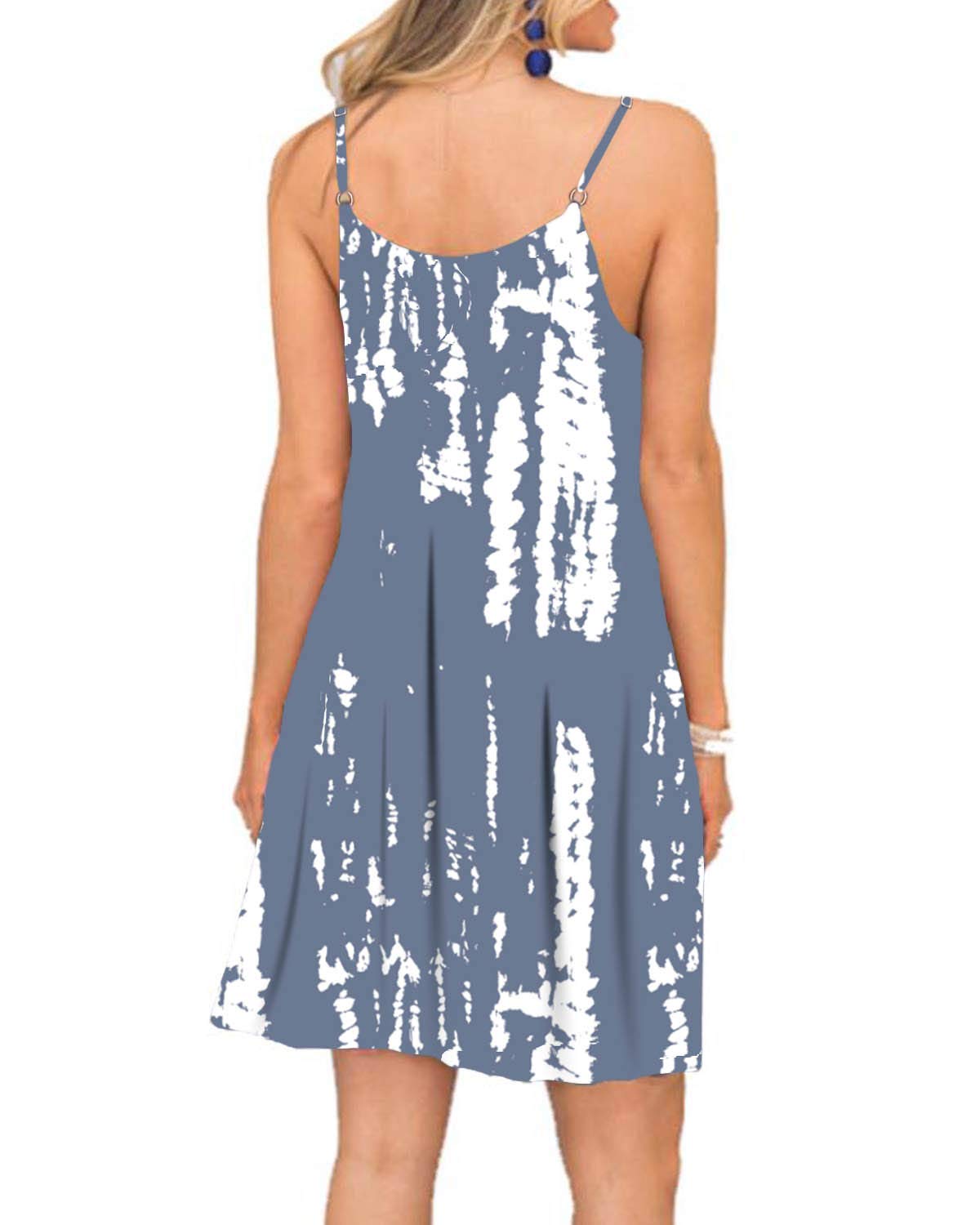 BEUFRI Women's Summer Spaghetti Strap Casual Swing Tank Dress with Pockets - Beach Cover Up, Poolside Lounge, Vacation Outfit, Boho Chic Style