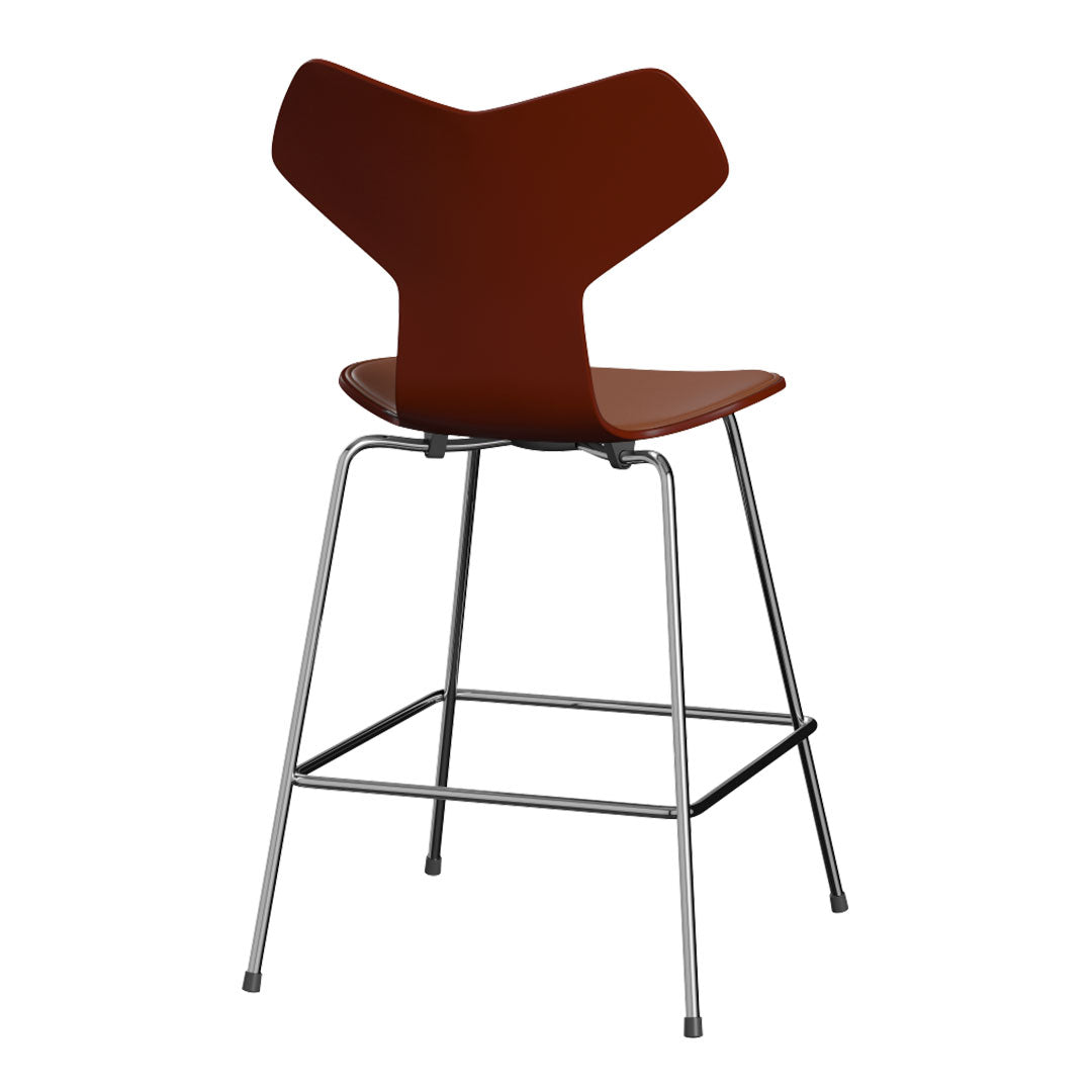 Grand Prix Counter Chair 3138 - Lacquered Wood & Upholstered Front - Modern Bar Stool for Kitchen Island, Breakfast Nook & Home Bar