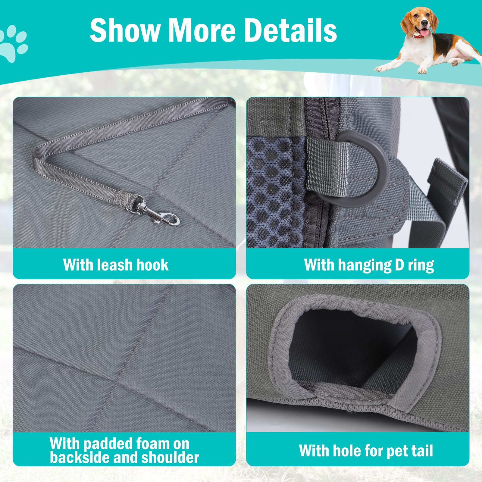 Airline Approved Dog Carrier Backpack - Hands-Free Pet Travel Bag for Small, Medium & Large Dogs with Legs Out Front Design | Breathable Canvas Mesh | Perfect for Hiking, Travel & Outdoor Adventures