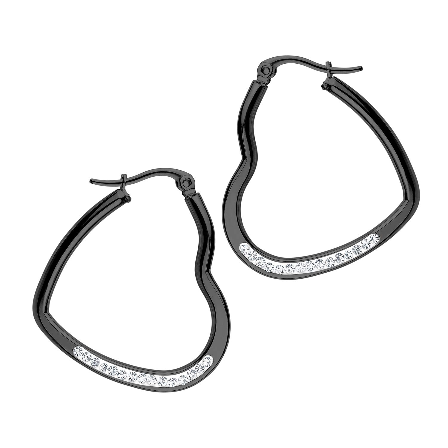 555 Jewelry Women's Heart Shaped Love Stainless Steel Large Statement Hoop Earrings - Perfect for Valentine's Day Gifts, Anniversary Presents & Romantic Date Nights