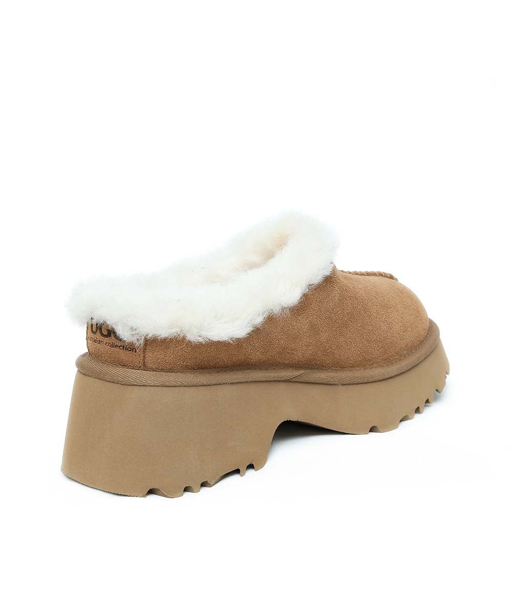 Women's UGG Terra Platform Clog - Comfortable Wool Lined Slippers for Indoor & Outdoor Wear - Perfect for Home, Office, and Casual Outings