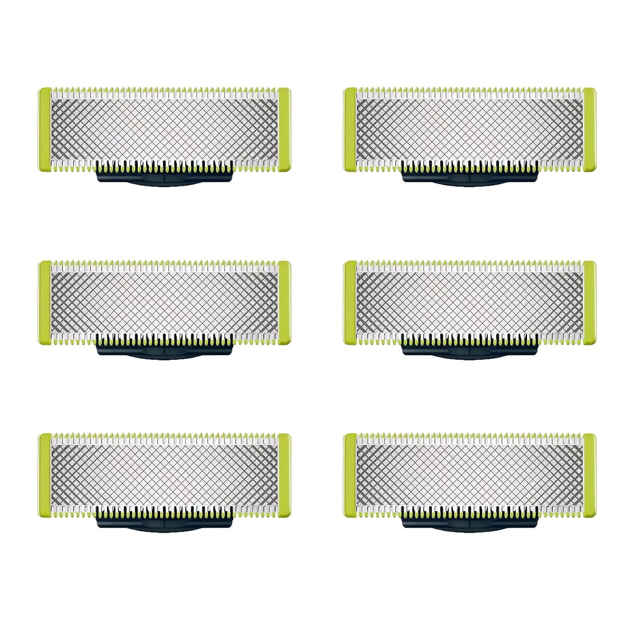 Norelco One Blade Replacement Heads (6-Pack) - Compatible with QP220/50, QP220/80, QP210/80, QP2515, QP2520, QP6510, QP6530 Models - T-Shaped Razor Blades for Smooth Shaving & Trimming - Perfect for Travel, Daily Grooming & Beard Maintenance