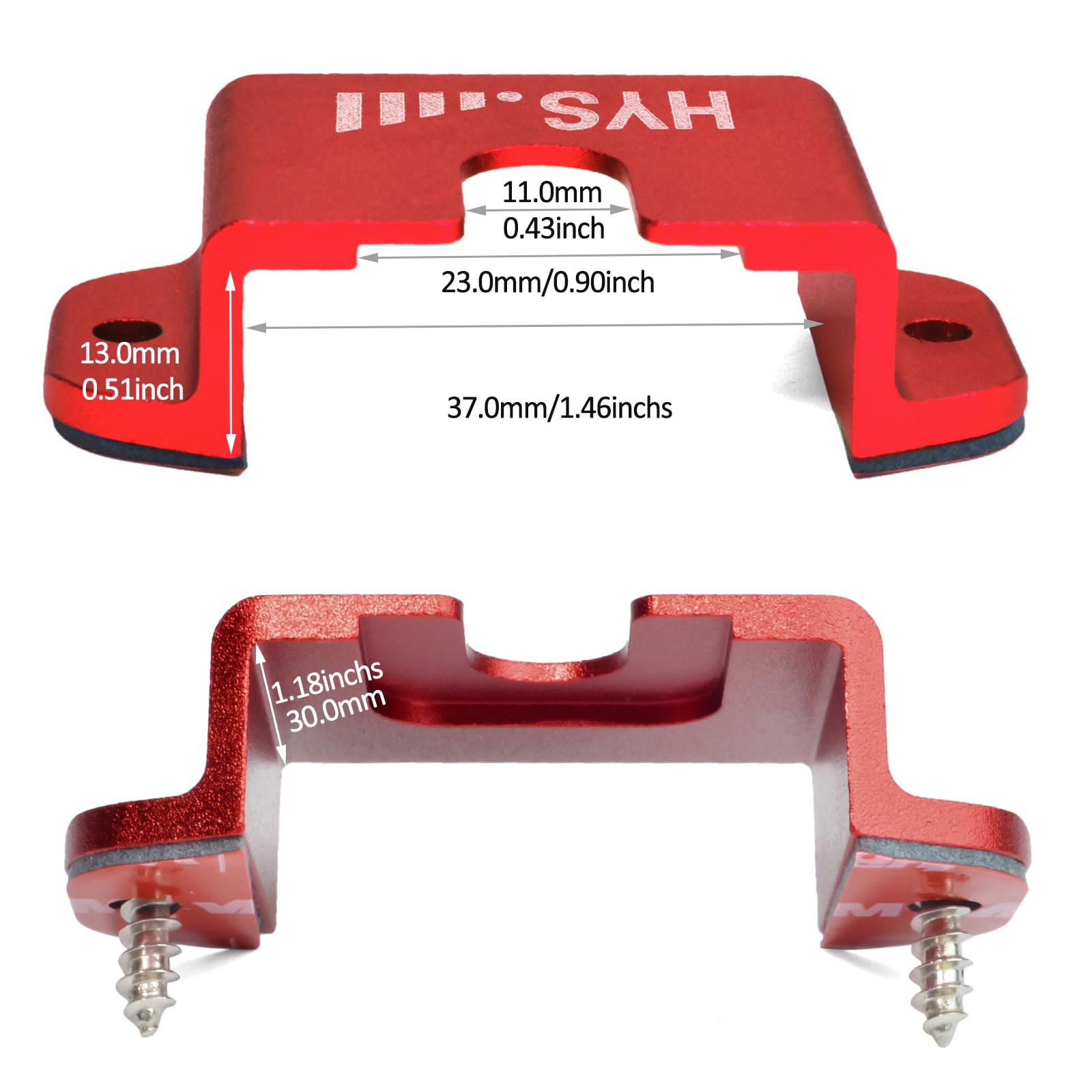 Universal HYS Single Side Car Mount for CB & VHF UHF Radios - Microphone Holder Kit with Screws (Red) - Perfect for Truckers, Off-Roading & Emergency Communication