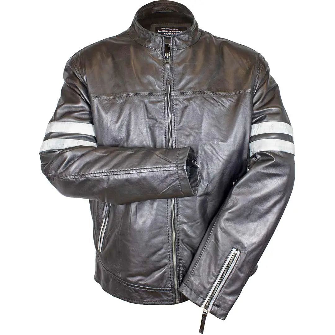 BOL Men's Zip Up Genuine Lamb Leather Jacket - Stylish & Durable for Casual Outings & Motorcycle Rides