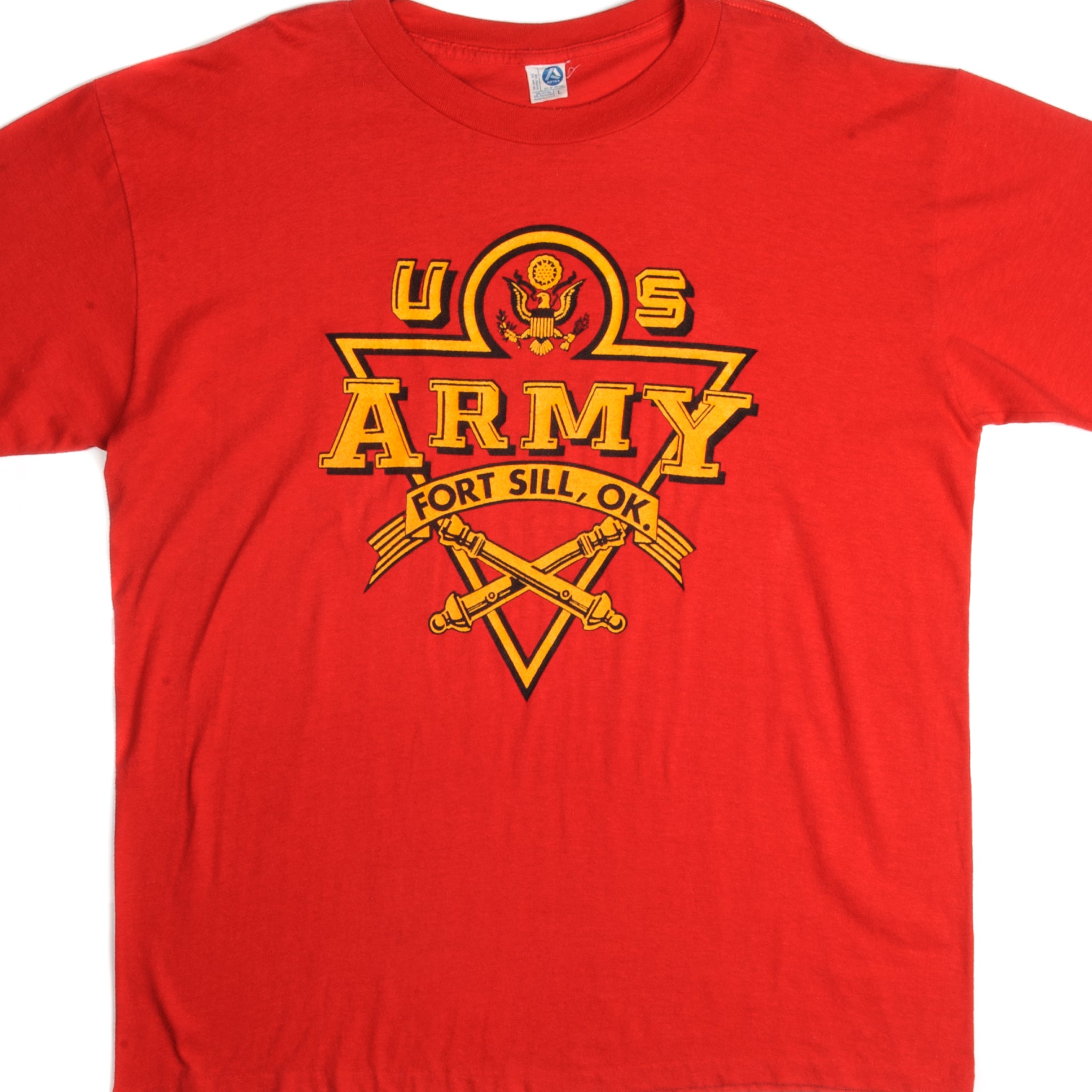 Vintage US Army Fort Sill T-Shirt - Size Large - 100% Cotton - Made in USA - 1980s Retro Military Tee - Perfect for Veterans Day, Military Reenactments & Patriotic Events