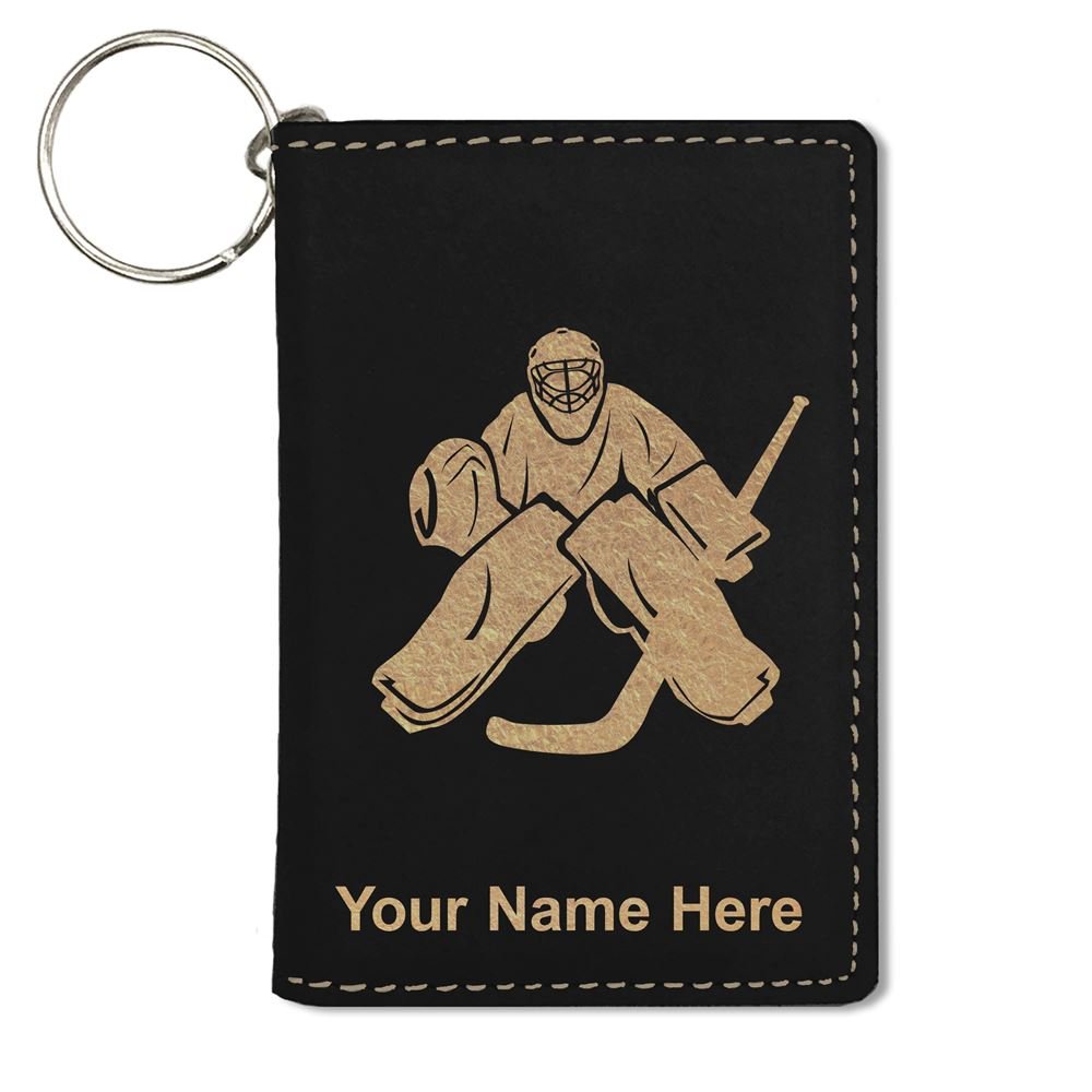 Personalized Hockey Goalie ID Holder Wallet - Custom Engraved Name & Number - Perfect for Ice Hockey Players & Coaches - Great Gift for Goalies & Sports Fans