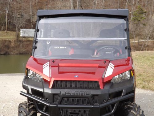 2012-2021 Polaris Ranger 900 XP & 1000 Clear Full Front Folding Windshield - Durable Fold Down Design for Off-Road UTV Protection - Perfect for Hunting, Farming & Outdoor Adventures
