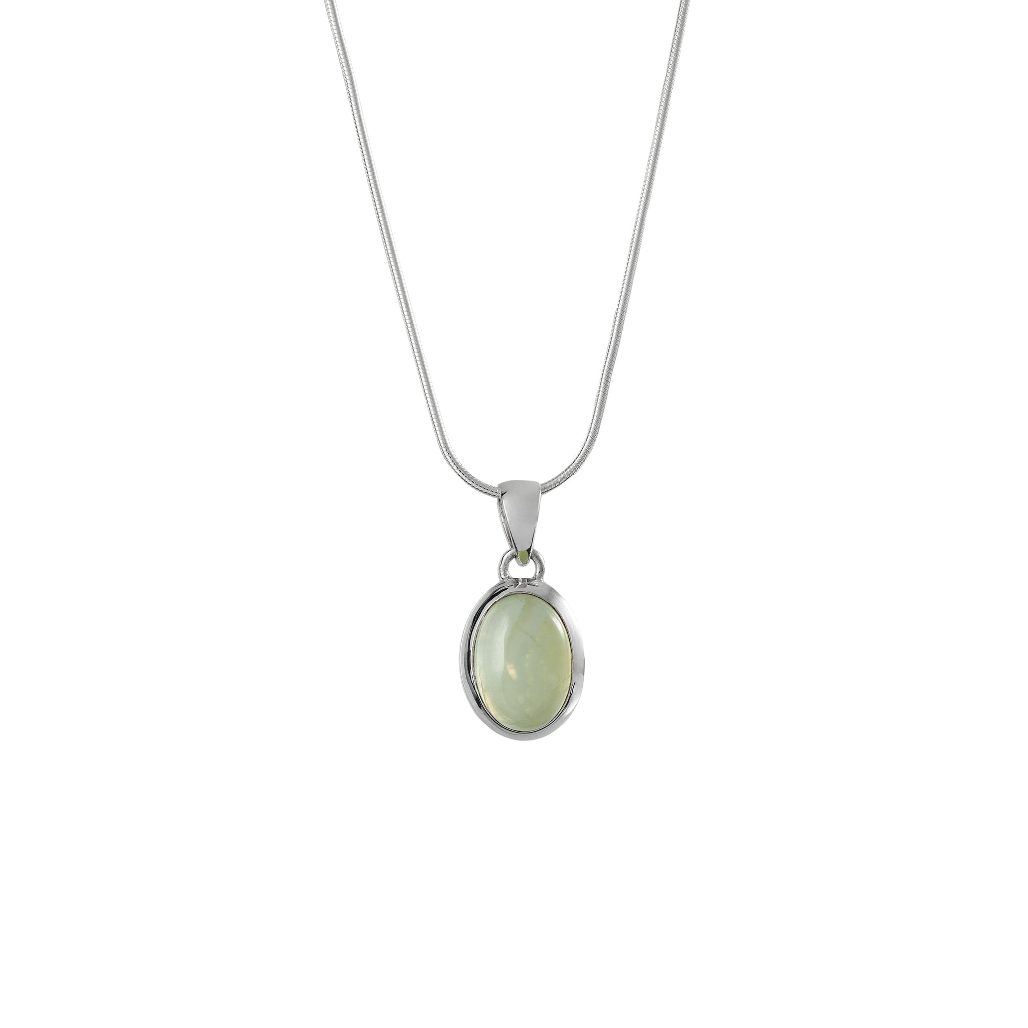 Natural Prehnite Pendant Necklace - Small Green Gemstone Jewelry for Women - Perfect for Everyday Wear, Gifts & Spiritual Healing