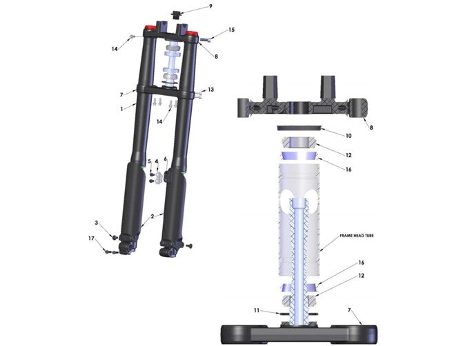 JR 32MM Hollow Axle Complete Fork Set - Durable & Lightweight for RC Cars, Trucks, and Off-Road Vehicles - Perfect for Racing, Crawling, and Bashing
