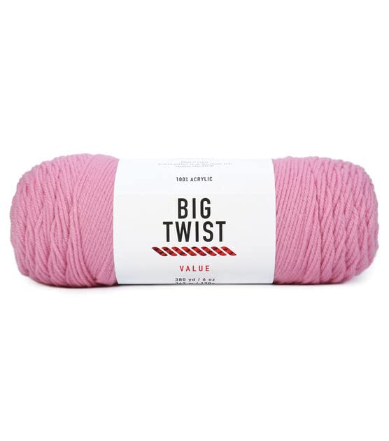 Big Twist Value Yarn - 1 Ball (6 oz) Medium Rose for Knitting, Crochet & DIY Crafts - Perfect for Scarves, Blankets & Home Decor Projects