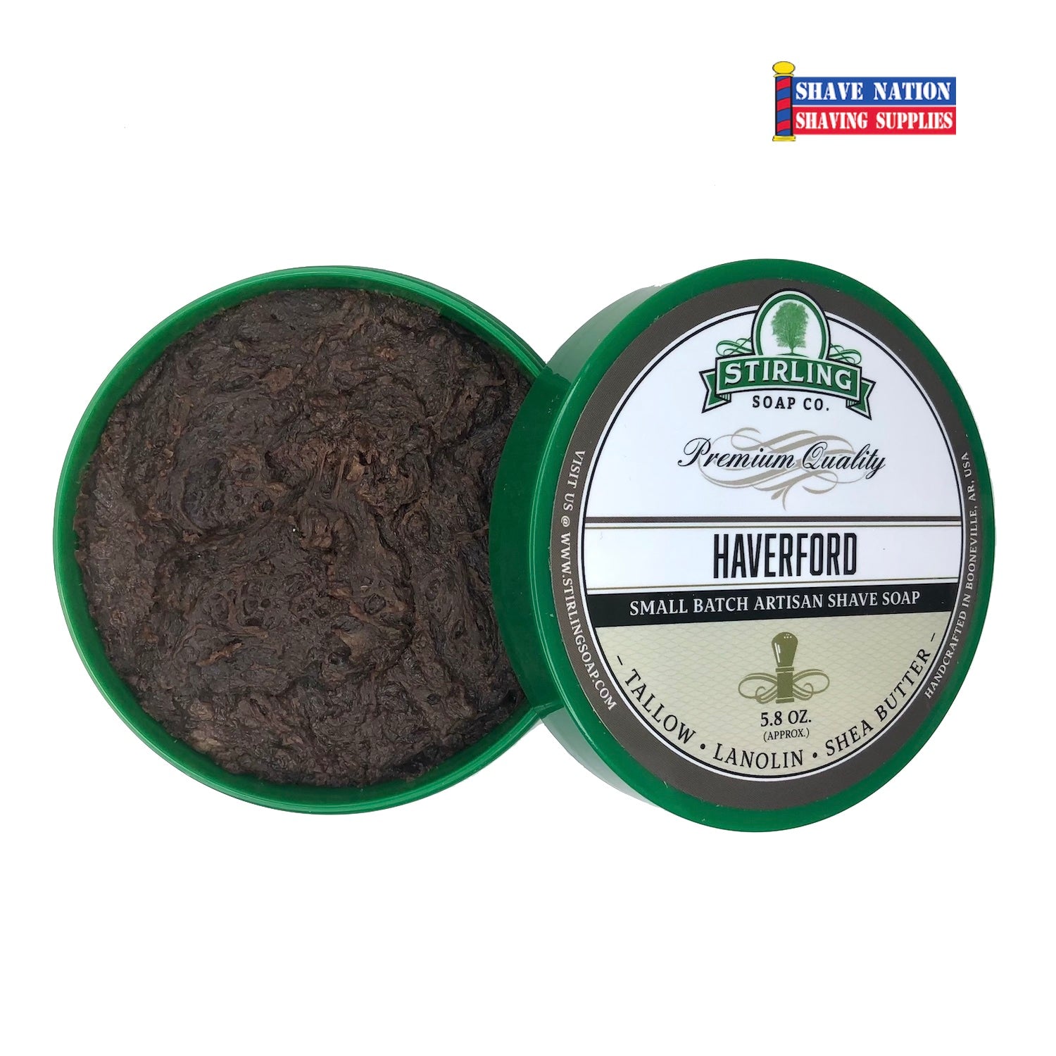 Premium Stirling Shaving Soap for Men - All-Natural Ingredients for Smooth Shaving - Perfect for Wet Shaving & Beard Care at Home or Travel