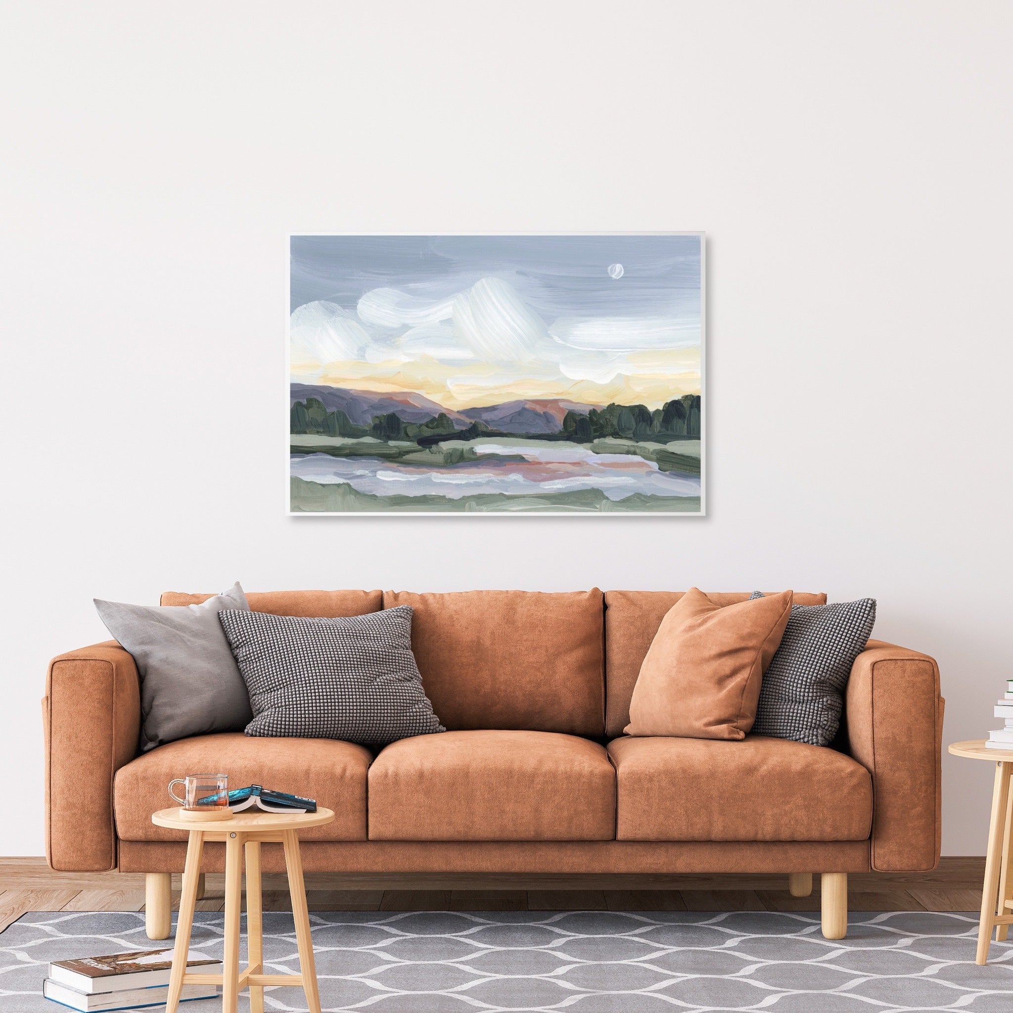 Moonlit Pond Art Print - Stunning Landscape Wall Decor for Living Room, Bedroom & Office - Perfect Gift for Nature Lovers