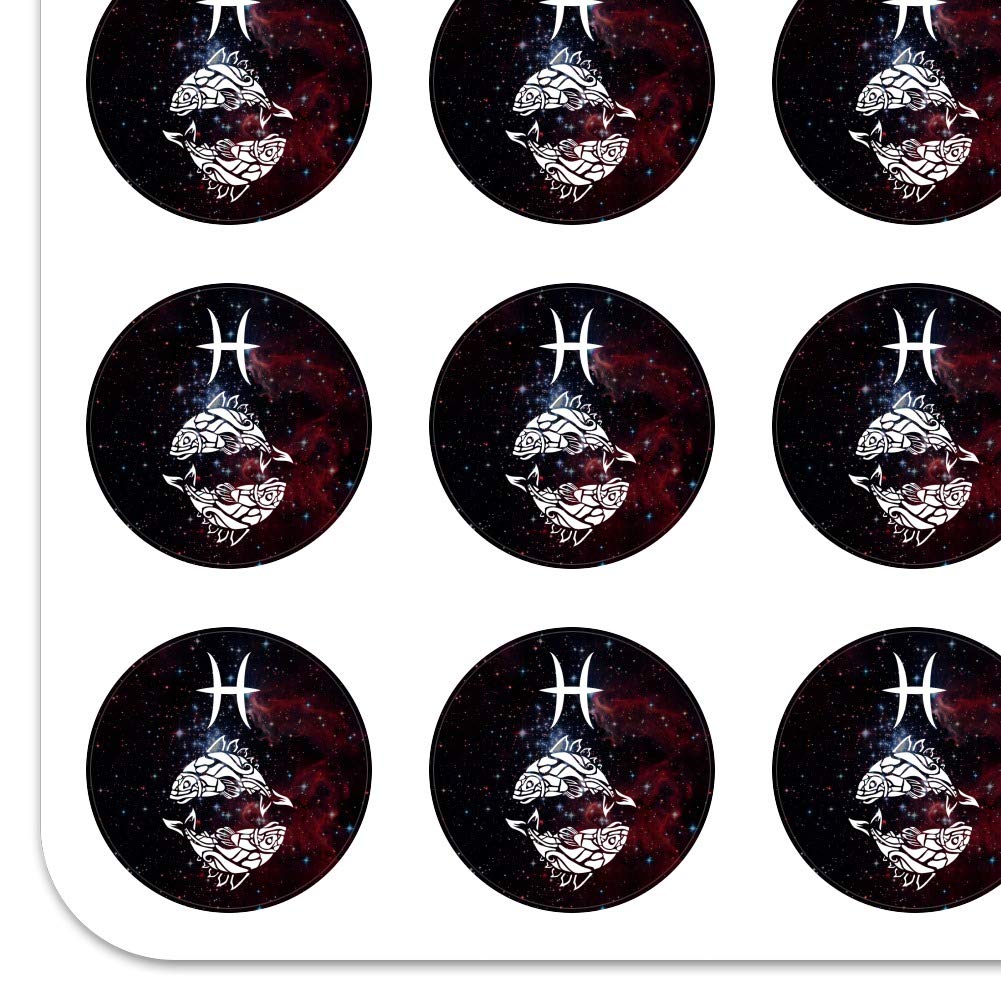 Pisces Fish Zodiac Sign Stickers - Space-Themed Planner & Scrapbooking Decals for Horoscope Lovers | Perfect for Bullet Journals, DIY Crafts & Gift Wrapping
