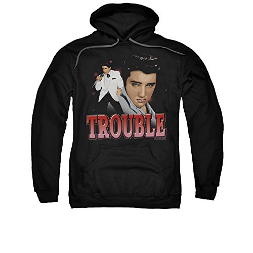 Elvis Presley Trouble Graphic Hoodie - Fleece Sweatshirt for Men & Women - Vintage Rock Music Merch - Perfect for Concerts & Casual Wear