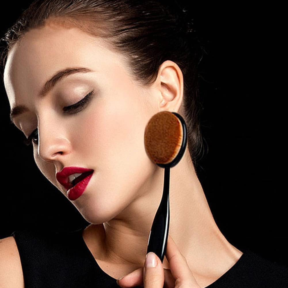 Lusty Soul Oval Foundation Brush - Professional Makeup Brush for Liquid, Cream & Powder | Blending Foundation, Blusher & Face Powder | Perfect for Everyday Makeup & Professional Beauty Looks