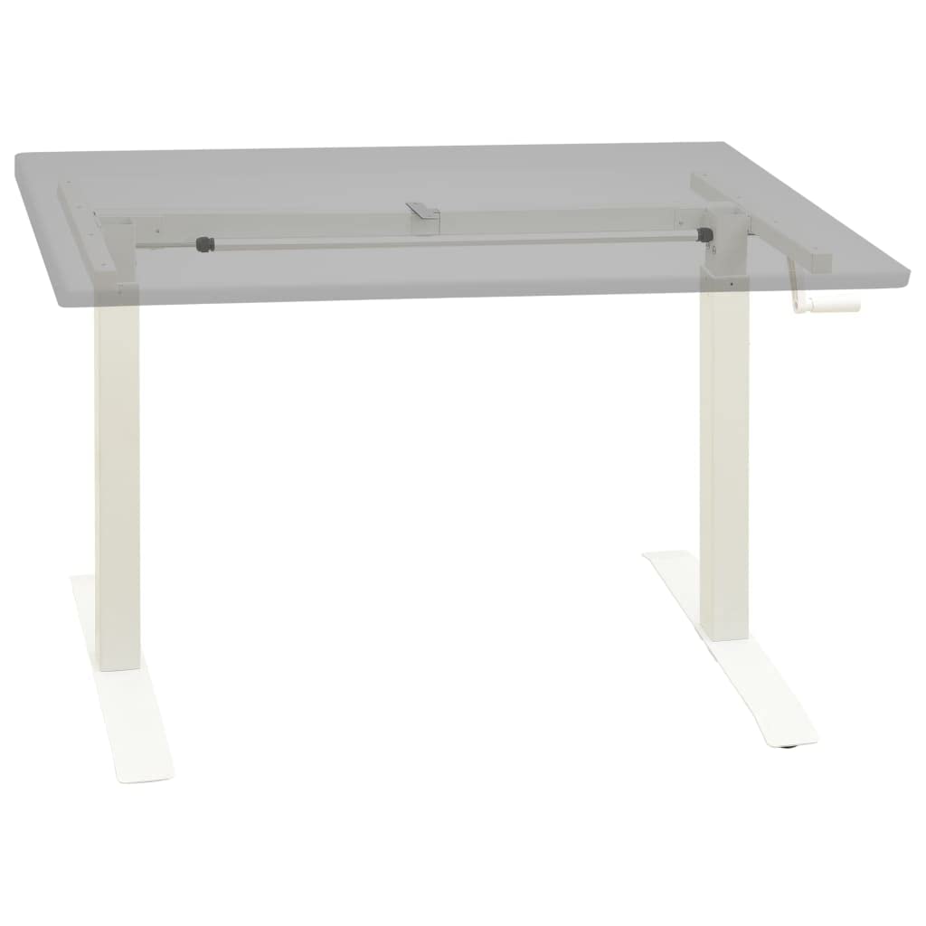 Adjustable Standing Desk Frame with Hand Crank - White Ergonomic Sit Stand Desk Base for Home Office & Computer Workstations | Perfect for Remote Work, Gaming & Study Spaces