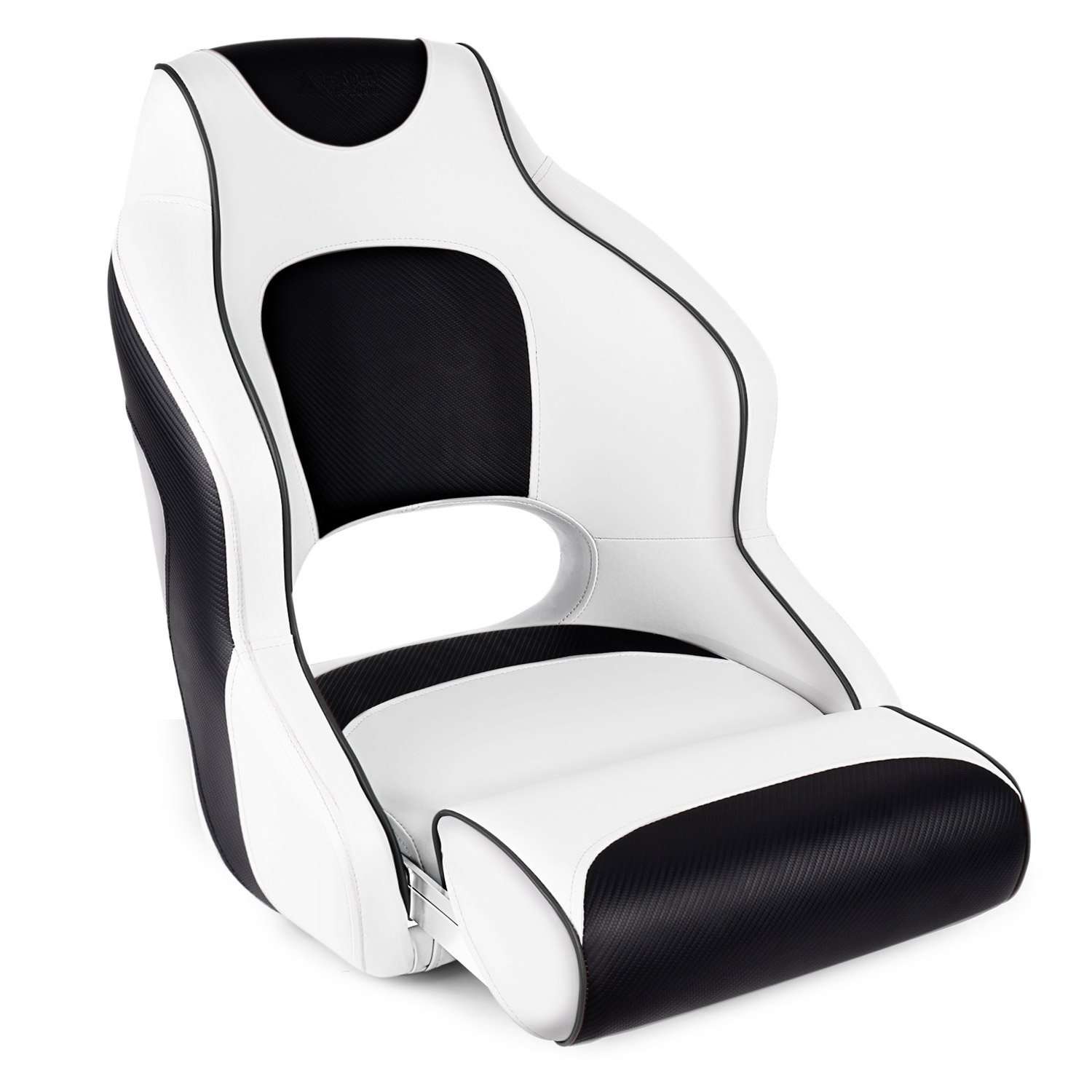 Premium Two-Tone Captain's Bucket Boat Seat with Flip-Up Design - Durable Marine-Grade Sports Seating for Fishing Boats, Yachts & Watercrafts