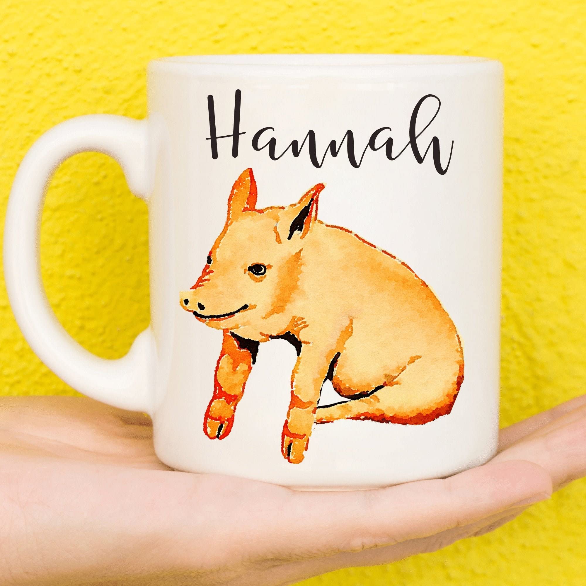 Personalized Pig Mug - Custom Name Coffee Cup for Pig Lovers, Unique Pig-Themed Gift for Women, Men, Birthday, Mum, Dad - Premium Quality Ceramic Farm Animal Mug - Perfect for Coffee, Tea, Hot Chocolate at Home, Office or Farmhouse Decor