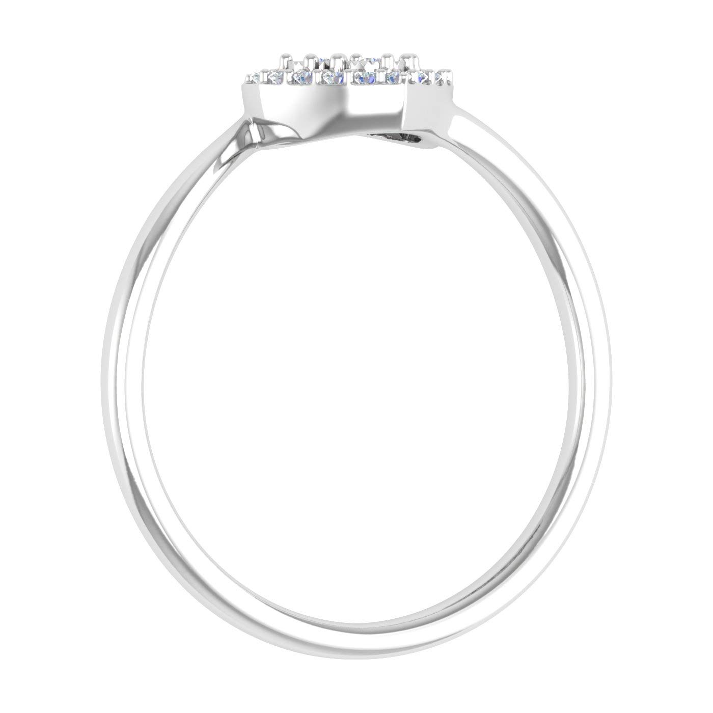 1/10 Carat Heart Shaped Diamond Ring in 10K Solid Gold - IGI Certified for Women, Valentine's Day Gift, Anniversary Jewelry, Romantic Proposal Present