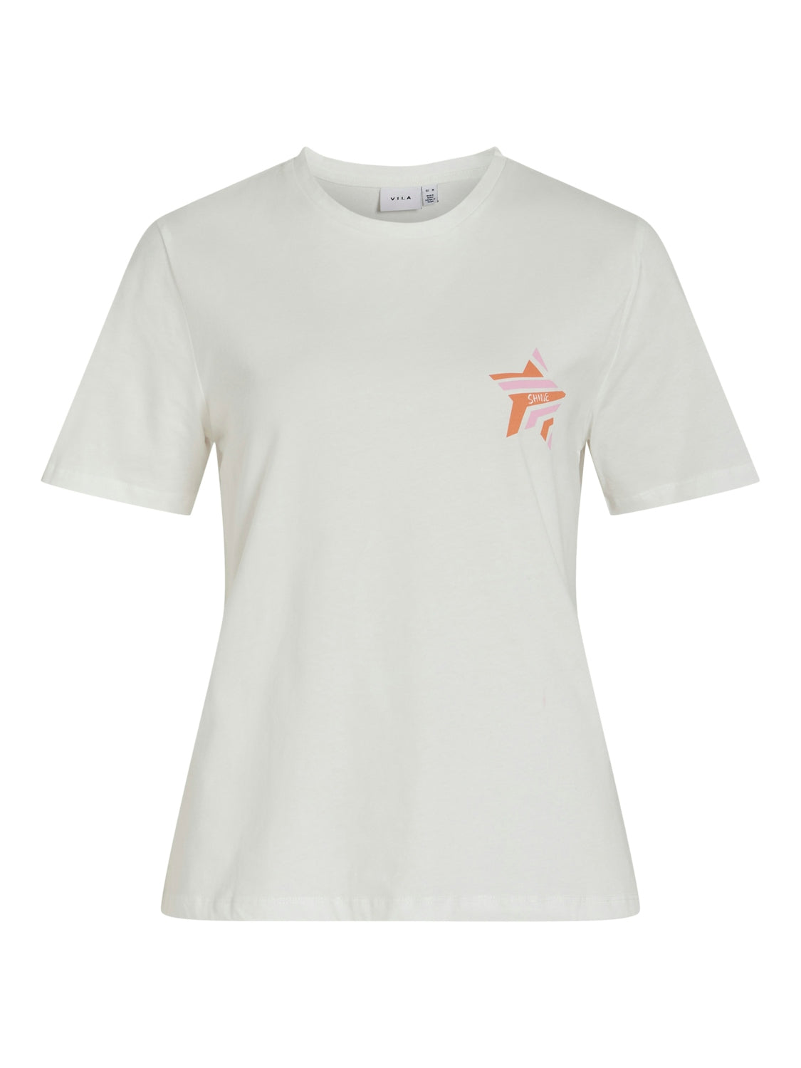 Ava T-Shirt for Women - Soft Cotton Comfort Fit Tee in White, Pink & Orange Shine Colors - Perfect for Casual Wear, Gym & Everyday Outfits