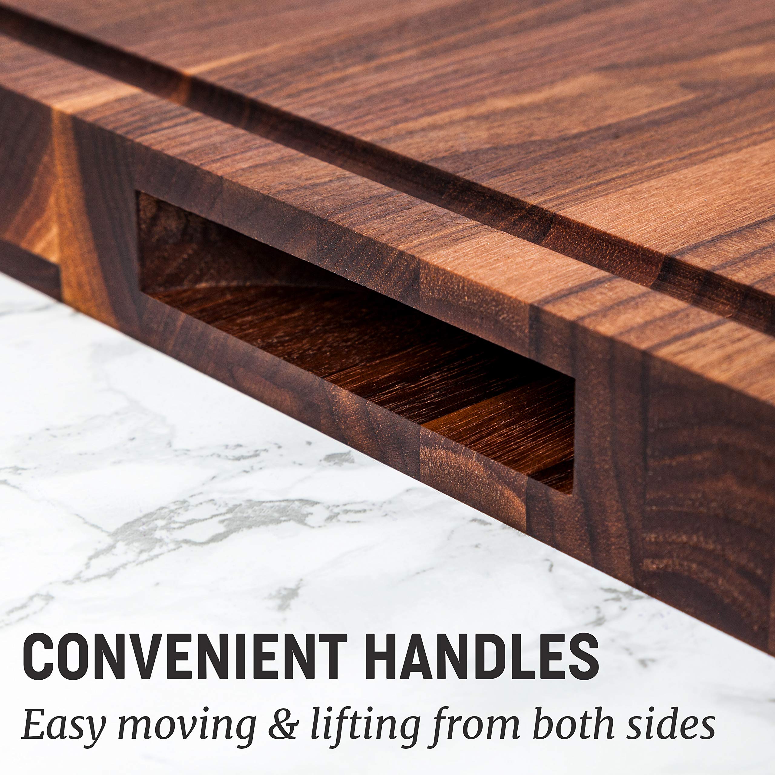 Premium Walnut Wood Cutting Board - Reversible Chopping Board with Juice Grooves - 18x12x1.25 Inch - Handcrafted in Canada - Perfect for Kitchen Prep, Meat Cutting & Serving Charcuterie
