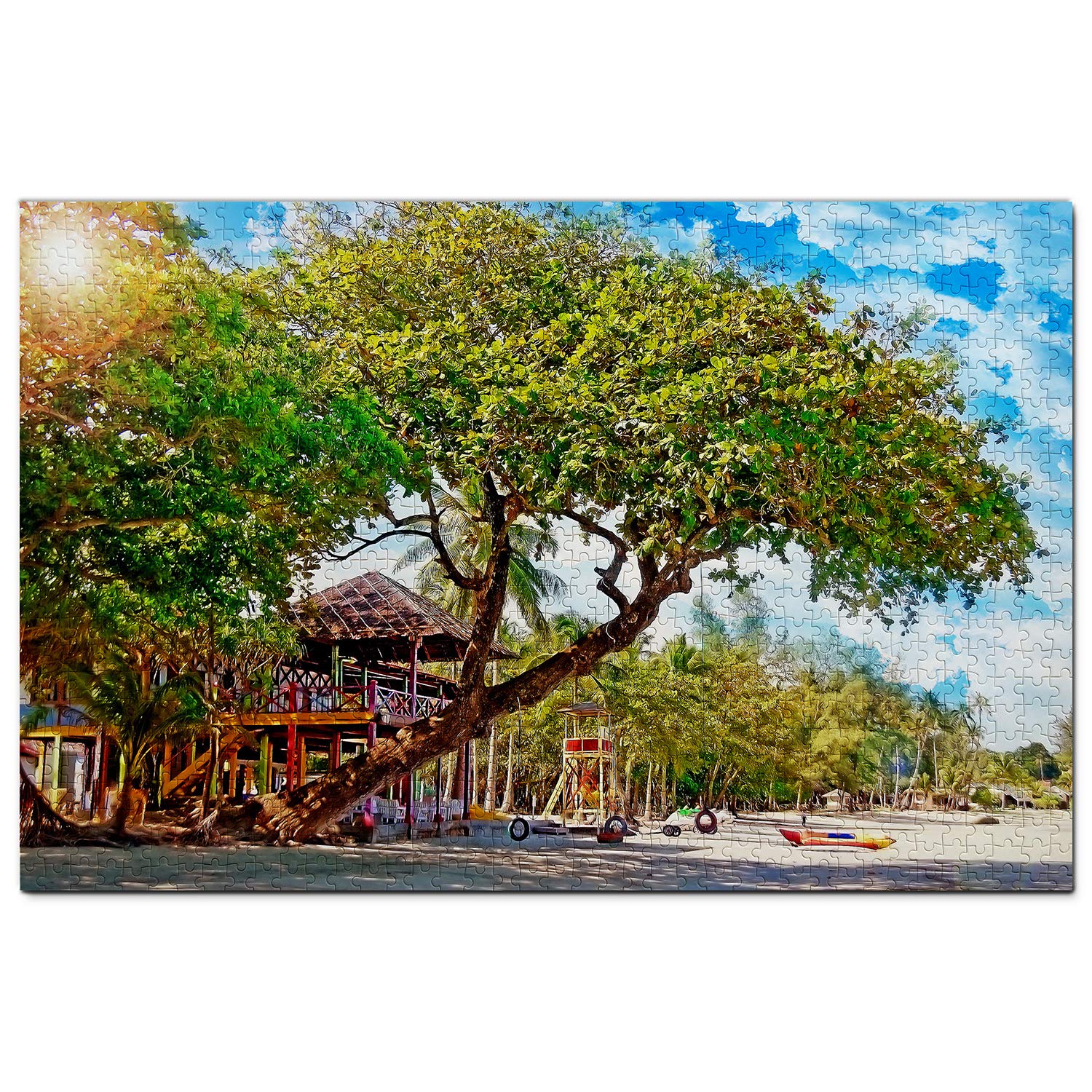 1000-Piece Indonesia Bintan Island Wooden Jigsaw Puzzle - Scenic Travel Souvenir & Artwork for Adults, Home Decor & Family Game Night