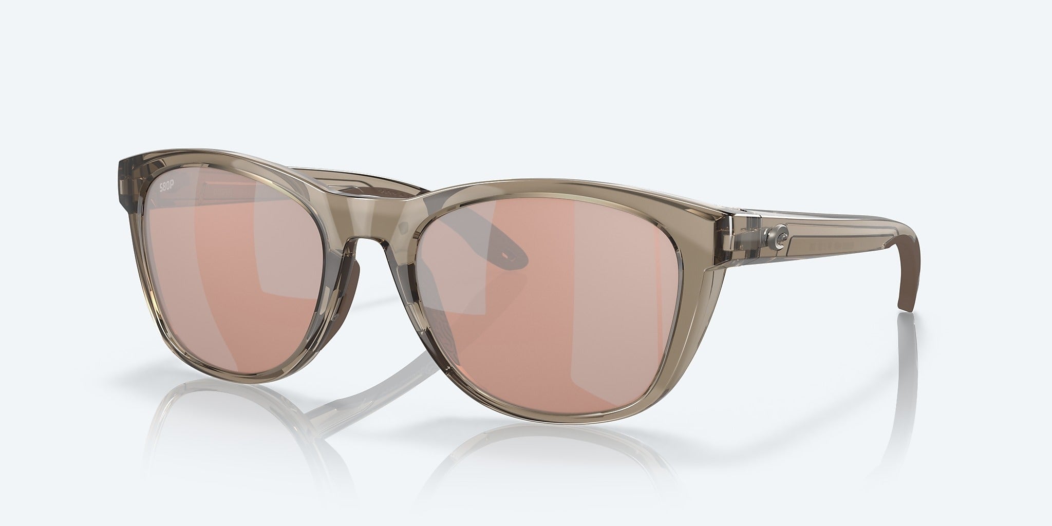 Aleta Taupe Crystal Frame Sunglasses with Copper Silver Mirror Lens - 580G UV Protection for Outdoor Activities, Driving, and Fashion