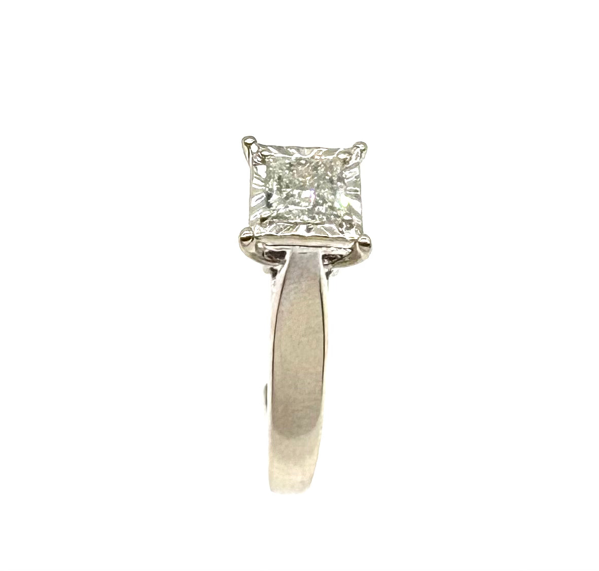 14K White Gold Diamond Cathedral Engagement Ring for Women - Elegant Wedding Band, Proposal Gift, Anniversary Jewelry