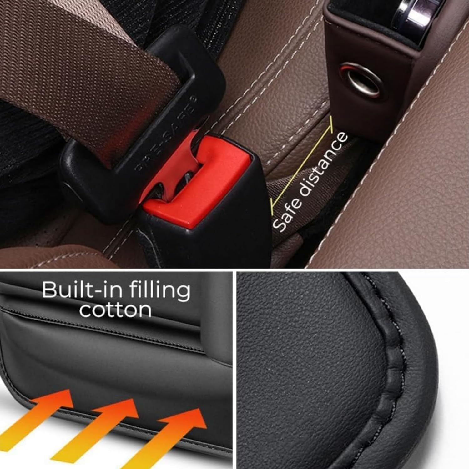 Premium Leather Car Seat Gap Organizer - Adjustable Cup Holder & Storage Box for Phones, Keys, Cards & Glasses | Perfect for Passenger Seat | Ideal for Road Trips, Commuting & Daily Car Organization
