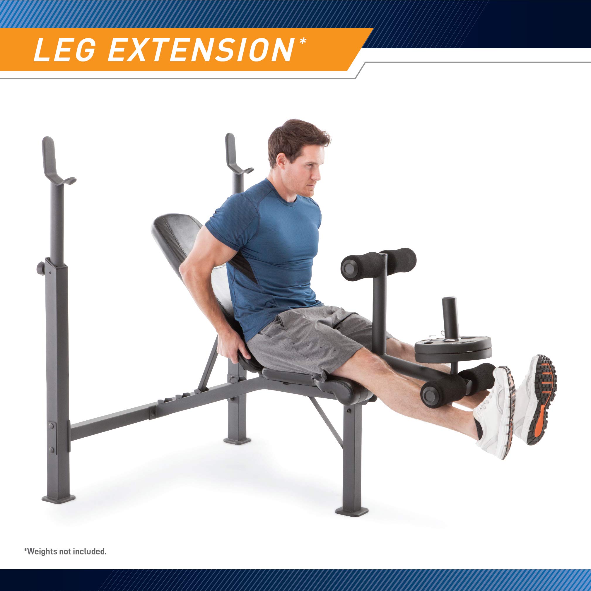 Marcy CB-729 Adjustable Olympic Weight Bench with Leg Developer - Heavy Duty Strength Training Equipment for Home Gym, Weight Lifting & Bodybuilding (Black) | Perfect for Home Workouts, CrossFit & Fitness Training