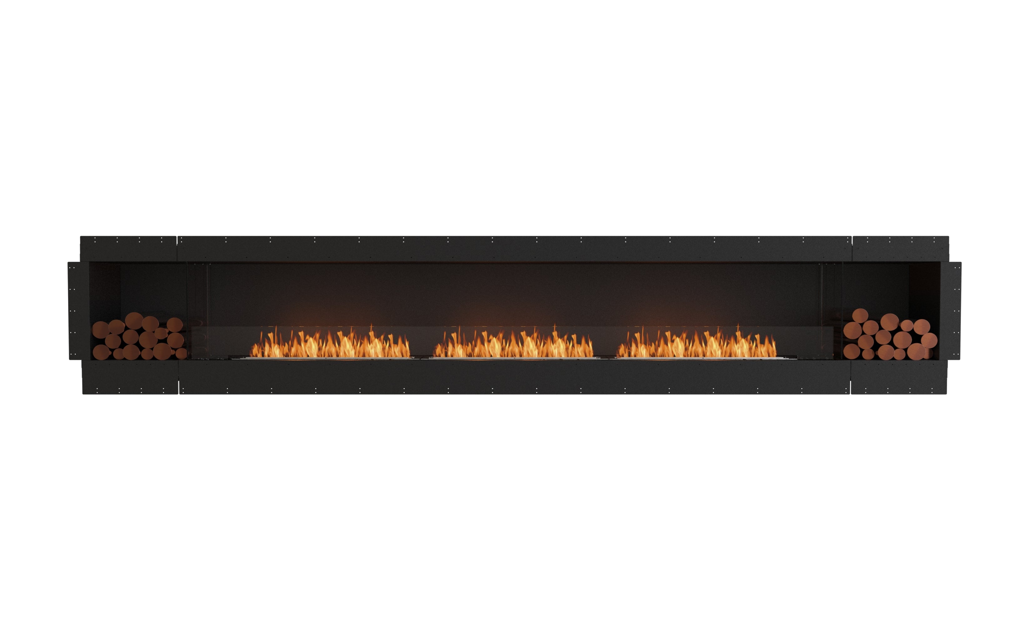 EcoSmart Fire Flex 158SS.BX2 Single Sided Gas Fireplace Insert - 3 Burner Outdoor Fire Pit with 2 Storage Compartments for Patio, Backyard & Deck Heating