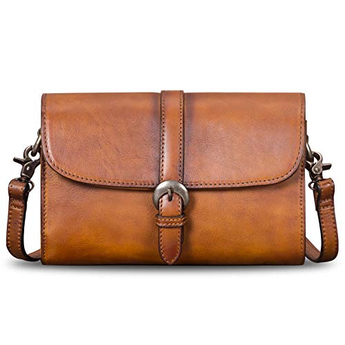 Genuine Leather Crossbody Bag for Women - Vintage Shoulder Purse Satchel Handbag - Perfect for Work, Travel & Everyday Use