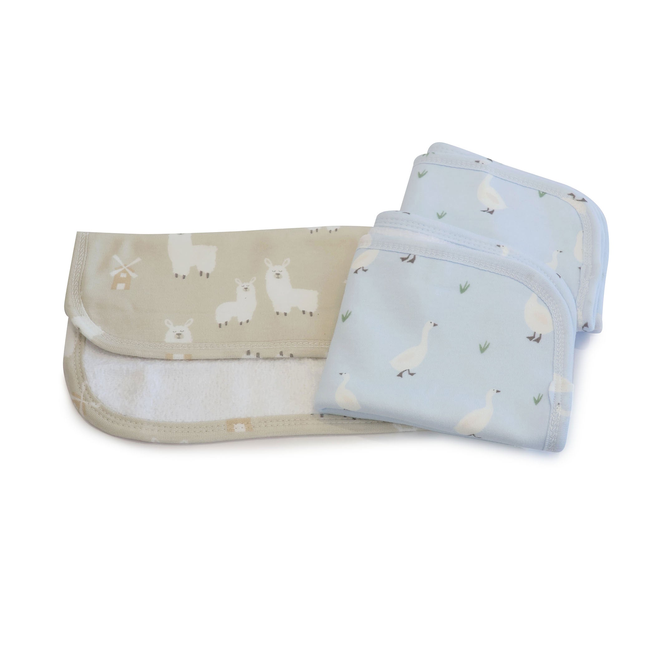 Premium 3-Pack Soft Wash Cloths - Sky Blue & Almond - Gentle Bath & Face Towels for Spa, Baby Care & Makeup Removal