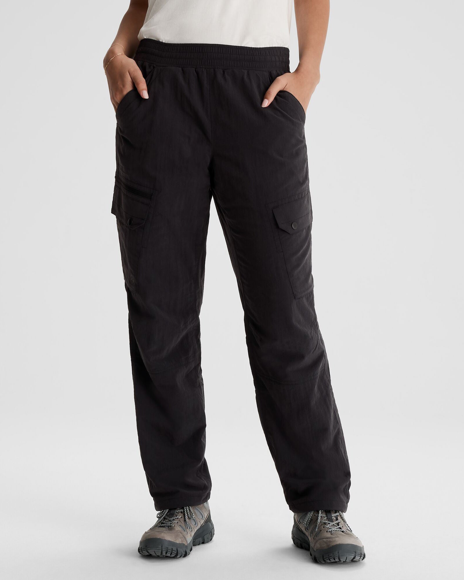 Women's EVRY Day Lined Cargo Pants - Black | Comfortable Casual Trousers with Pockets for Outdoor, Work & Everyday Wear