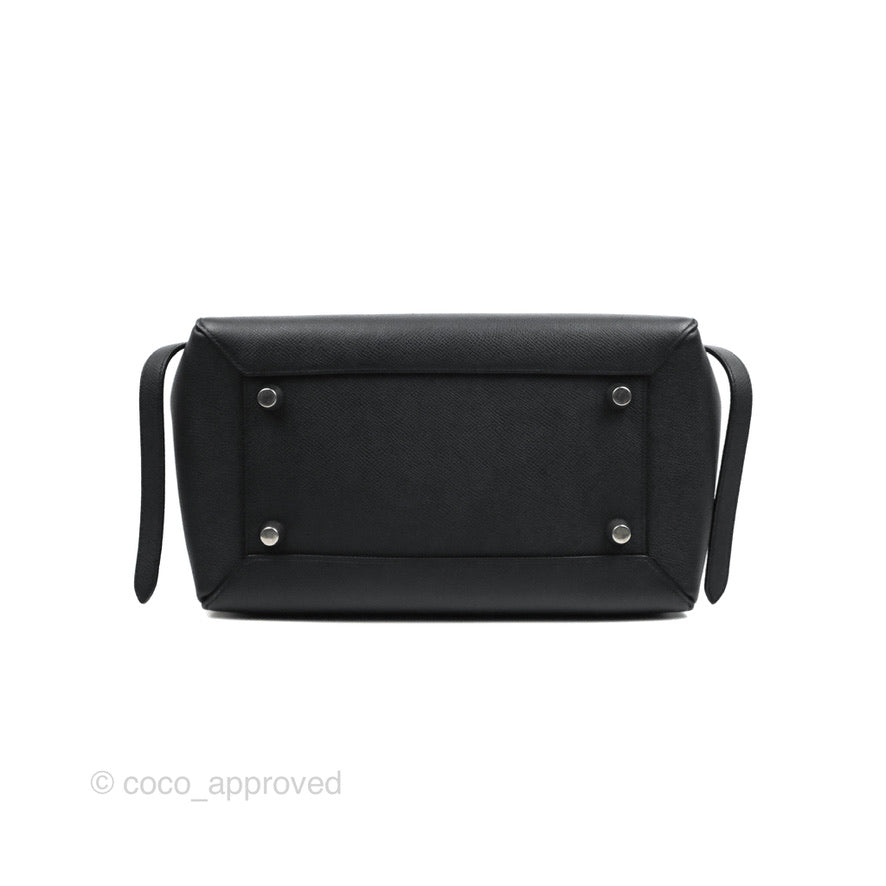 Celine Mini Belt Bag in Dark Navy Grained Calfskin with Silver Hardware - Stylish Crossbody Purse for Women, Perfect for Work, Travel & Everyday Use