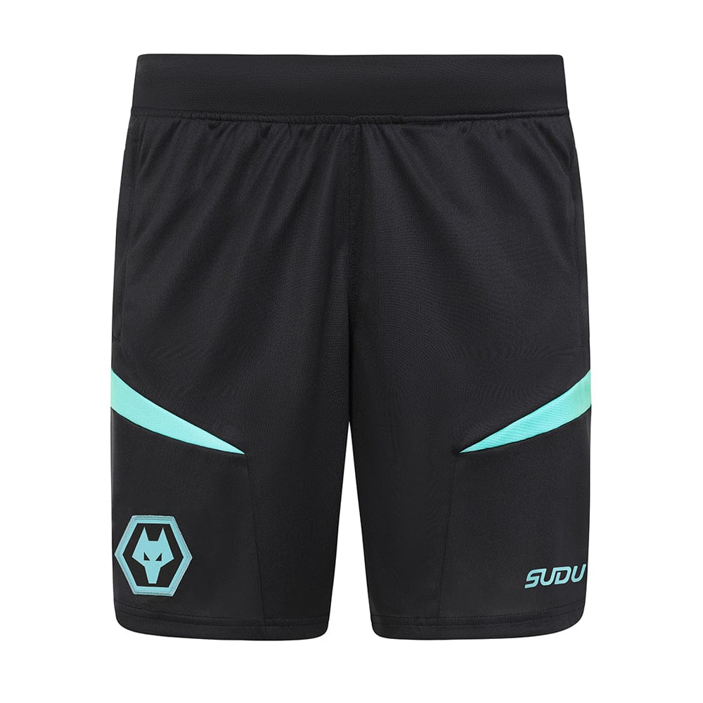 2024 25 Wolves Coaches Training Shorts - Black | Breathable Athletic Shorts for Basketball, Soccer & Gym Workouts