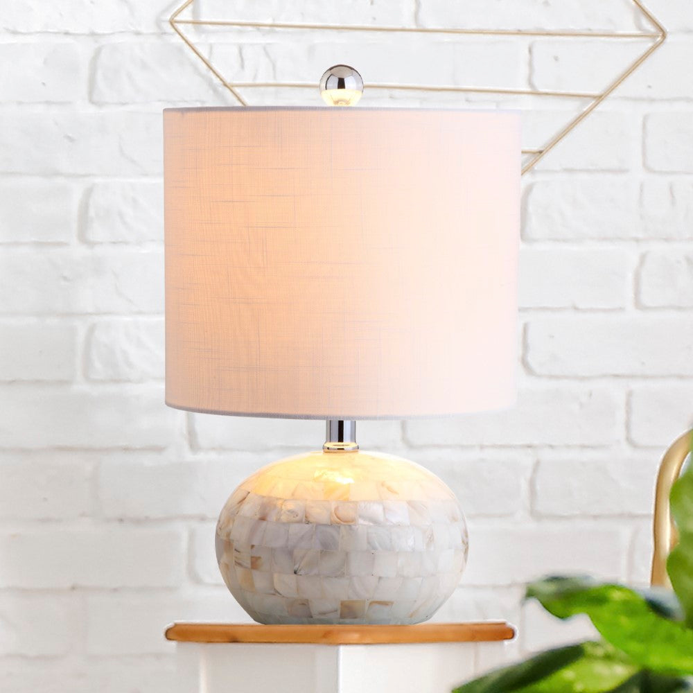 Wilson 16 Seashell LED Table Lamp - Modern Bedside Night Light for Bedroom, Living Room & Office - Energy Efficient Dimmable Lighting for Home Decor