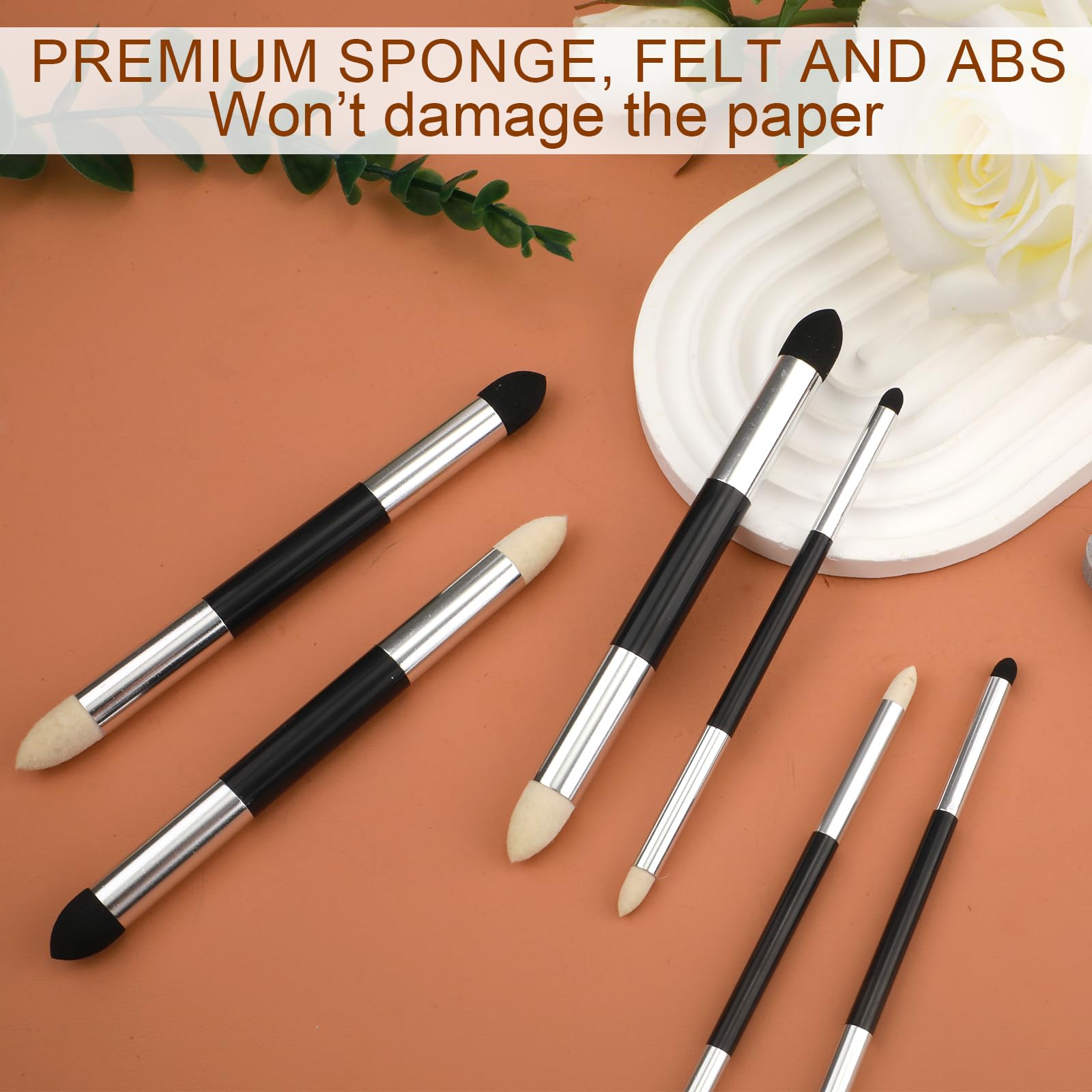 6-Piece Artist Blending Sponge Pen Set - 2 Sizes Double-Ended Pastel Blending Stumps, Sketch Brush & Drawing Tools for Beginners - Ideal for School, Art Class & DIY Projects