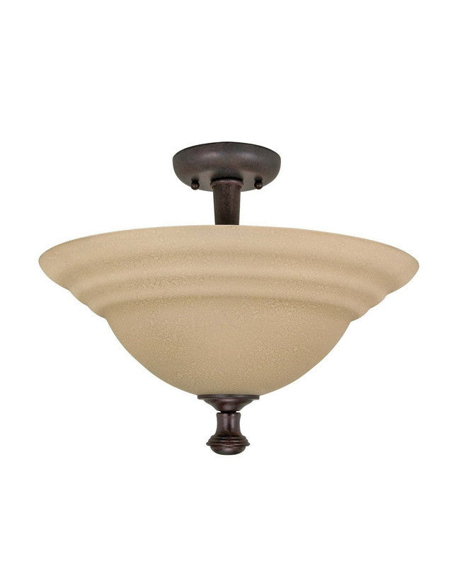 Nuvo Lighting 60 2417 Mericana Collection Two Light Energy Star Efficient Fluorescent GU24 Semi Flush Ceiling Mount Fixture in Old Bronze Finish - Perfect for Kitchens, Hallways & Eco-Friendly Home Lighting