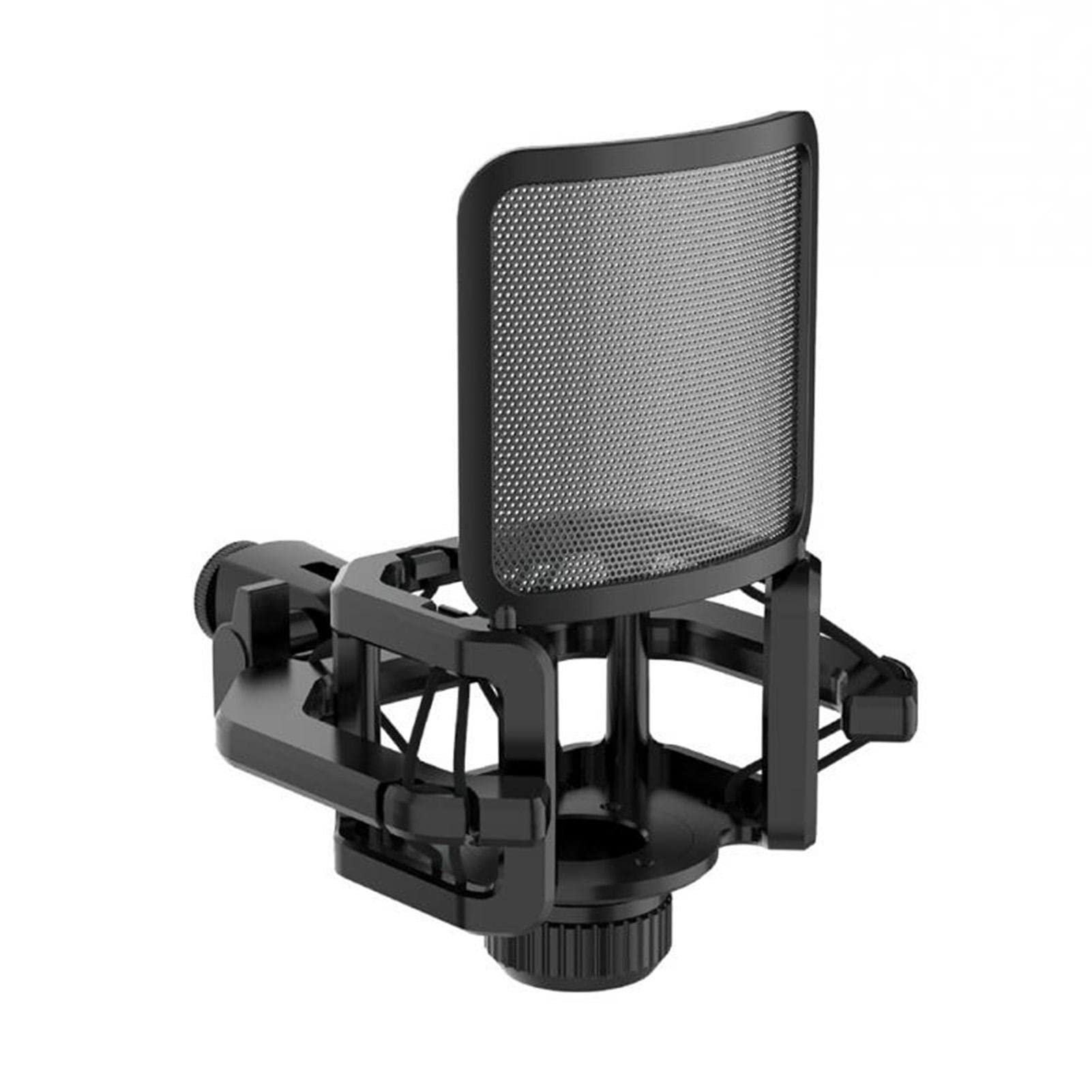 Universal Microphone Shock Mount with Built-in Pop Filter - Fits 21-62mm Mics, Anti-Vibration, No Screw Adapters Needed - Perfect for Podcasting, Voice Overs & Studio Recording