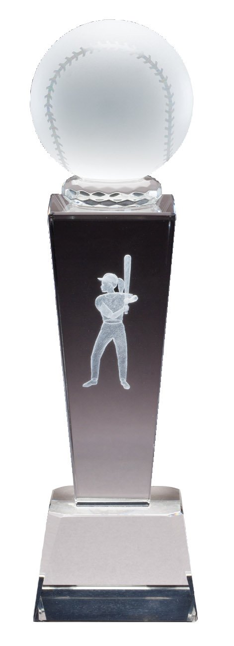 Crystal Softball Player Trophy Award - 8.75