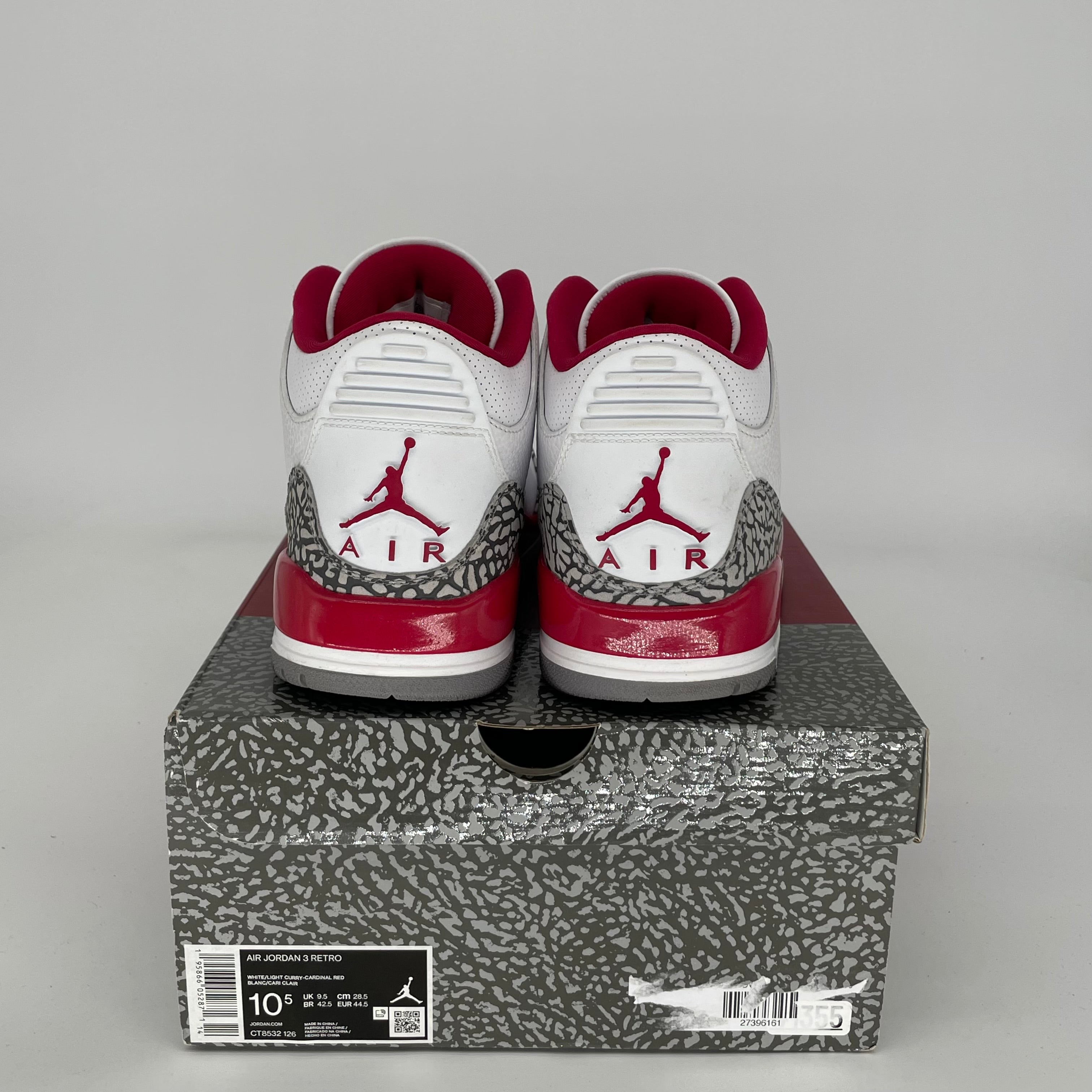 AIR JORDAN 3 CARDINAL Retro Basketball Shoes Men's Size 10.5 (CT8532-126) - Authentic Sneakers for Streetwear & Basketball Games