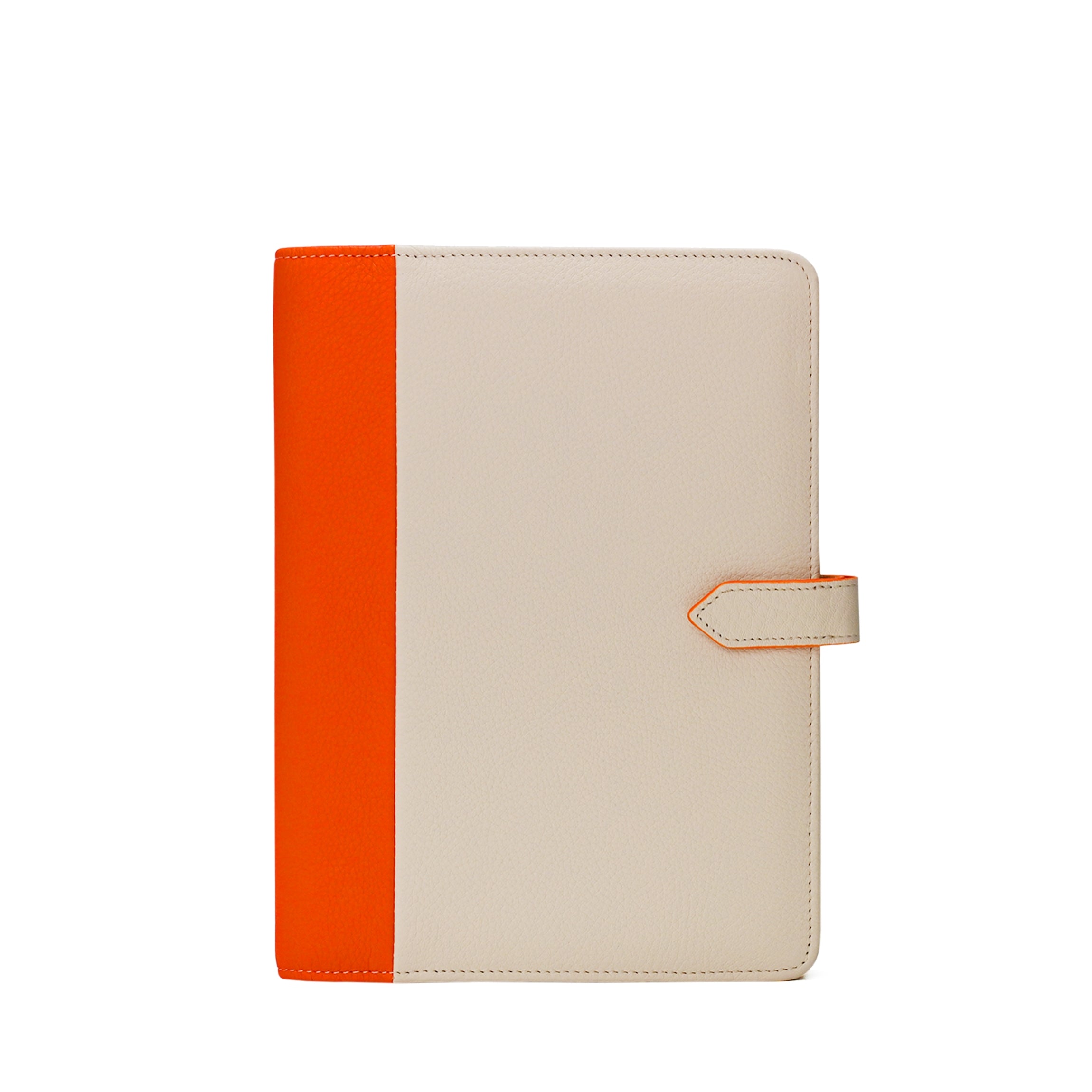 A5 Junior Snap Padfolio - Professional Orange & Sand Stripe Portfolio for Students & Business - Perfect for School, Office & Meetings