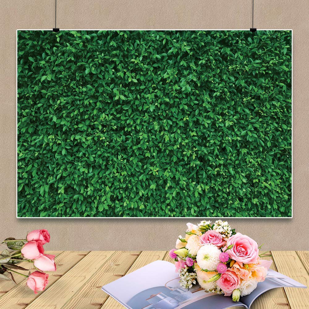 5x3ft Green Leaves Grass Vinyl Backdrop for Cake Smash, 1st Birthday, Baby Shower, Bridal Shower, Grad Party & Photography - Spring Themed Photo Prop for YouTube, Tea Parties & Events