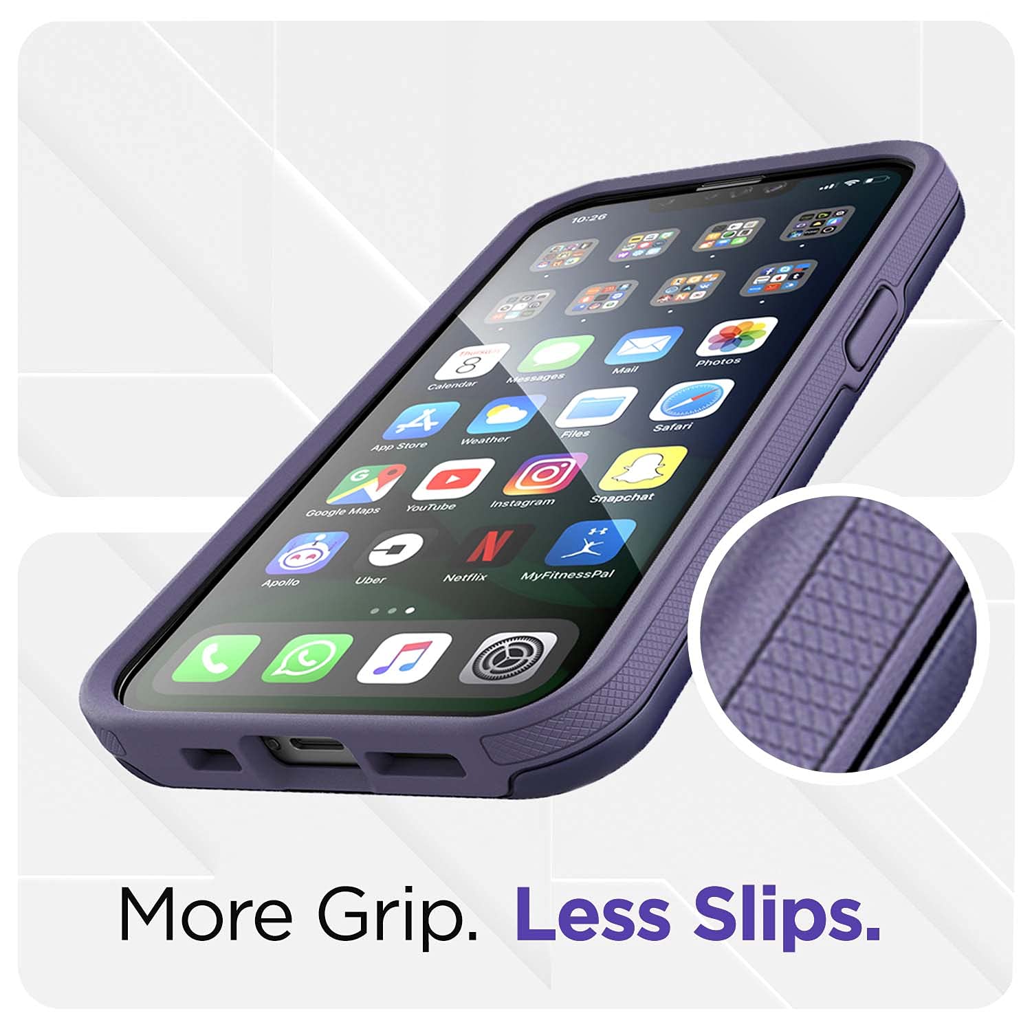 ENCASED Rebel Series Shockproof Protective Case for iPhone 13 Pro Max - Durable Slim Fit Cover with Raised Edges (Purple) | Perfect for Outdoor Activities, Work & Everyday Use