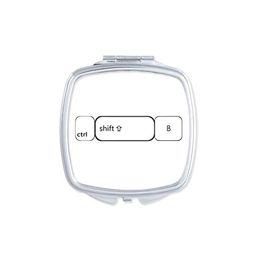 DIYthinker Portable Compact Pocket Mirror with Keyboard Symbols - Double Sided Glass Makeup Mirror for Travel, Office & Home Use