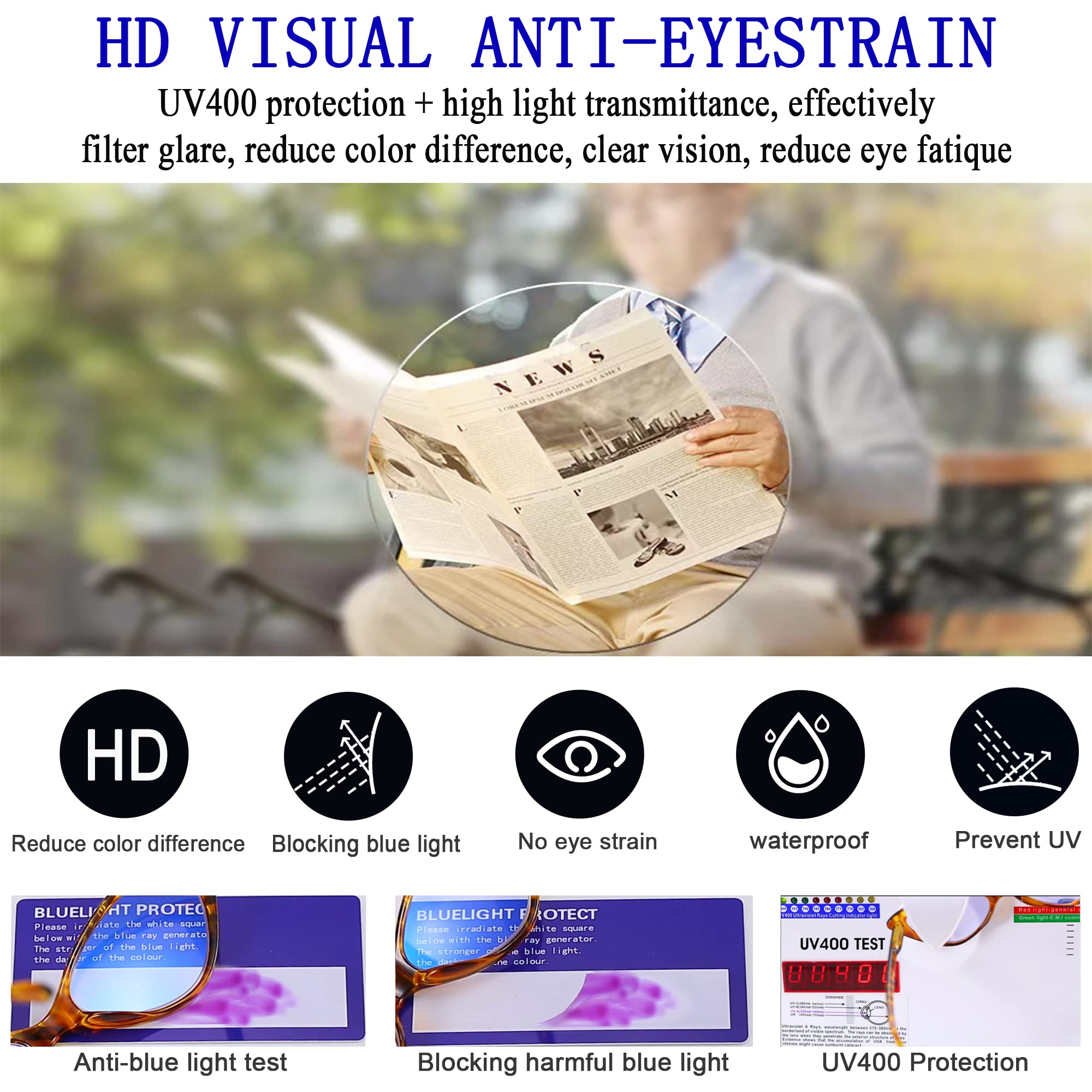 EYEURL 4-Pack Women's Fashion Cat Eye Reading Glasses - Blue Light Blocking Readers with Spring Hinges, Anti-Glare & UV Protection - Perfect for Office Work, Computer Use, and Reading Books